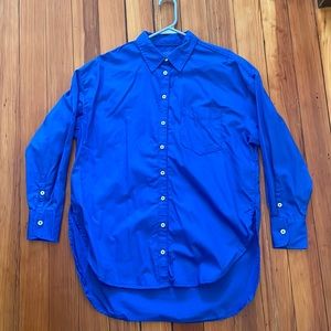 NWT Maeve Hi-lo oversized poplin button down shirt Small